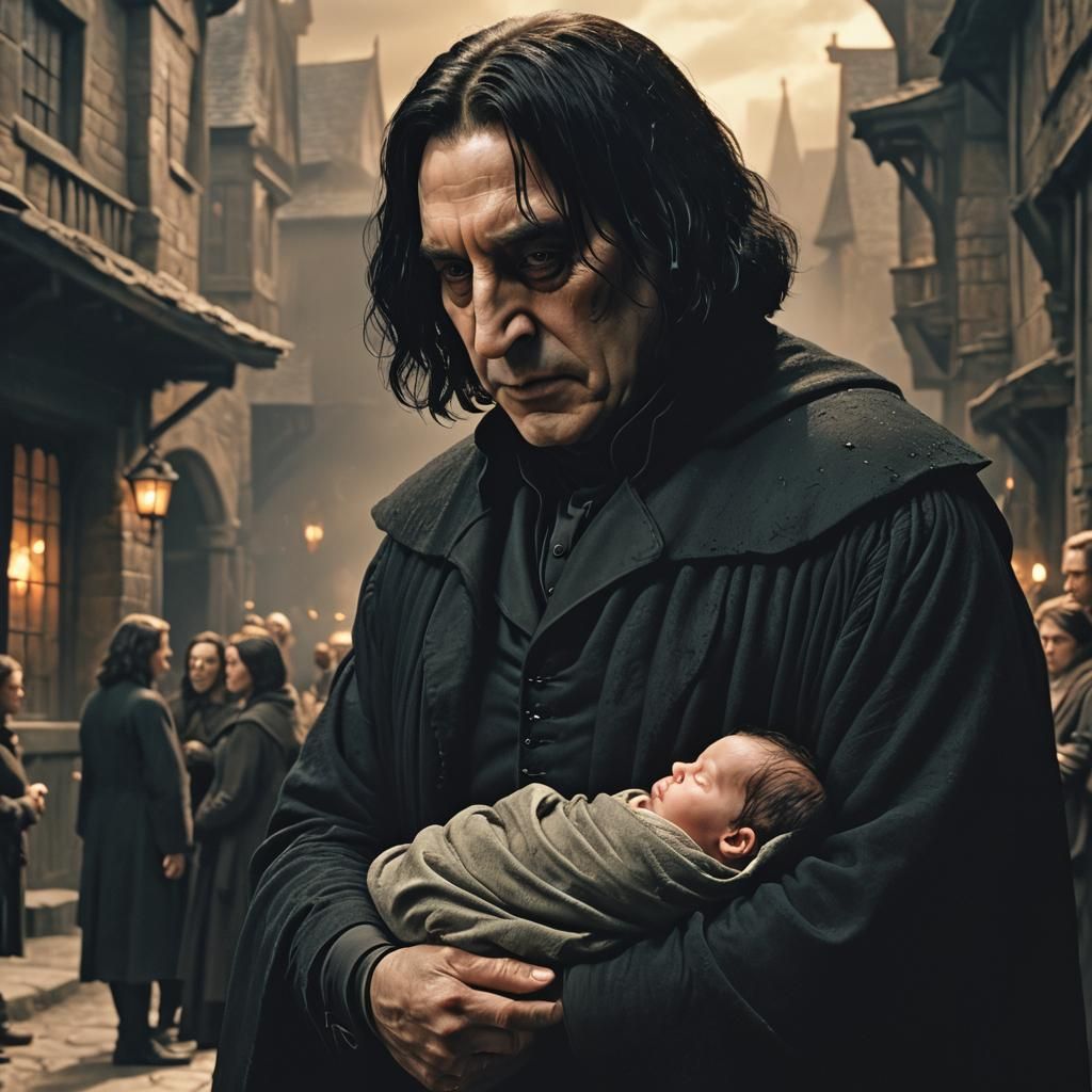 Severus Snape: Gentle Protector in Warm, Ethereal Light