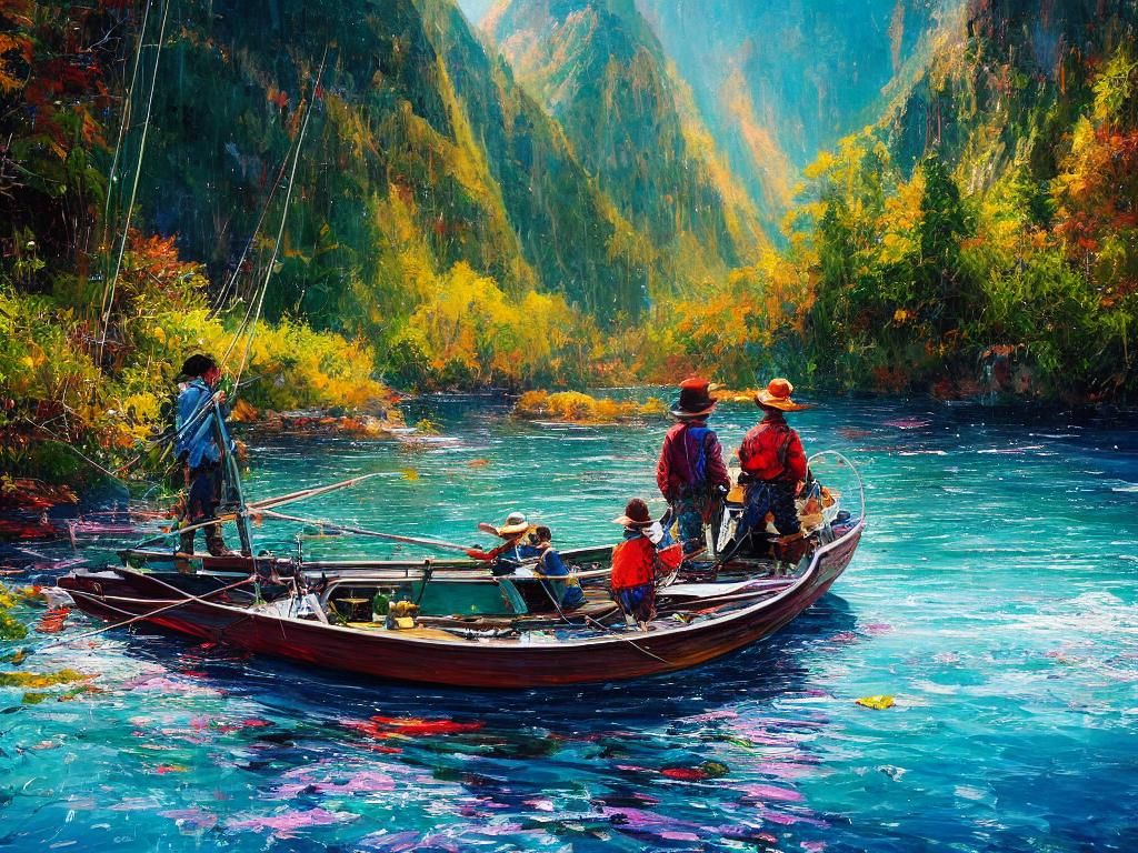 Grandfather and Nephew Sailing: Impasto Painting