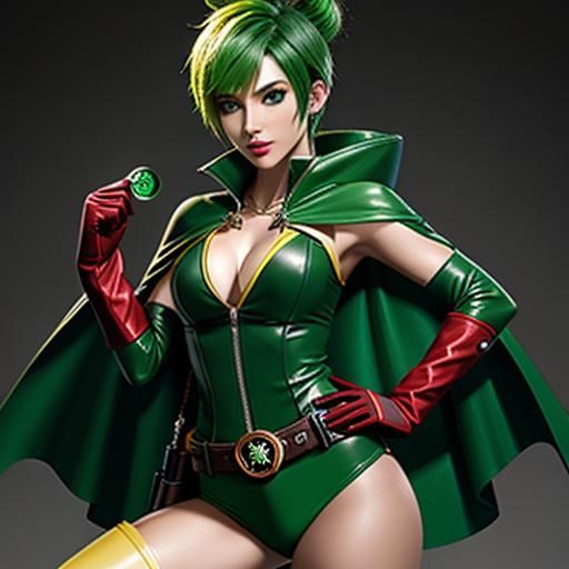 Female Robin Character in Classic Costume