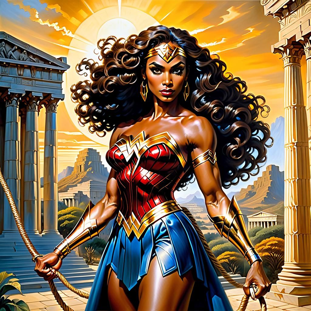 Wonder Woman as Vivica A. Fox, in Oil Painting Style