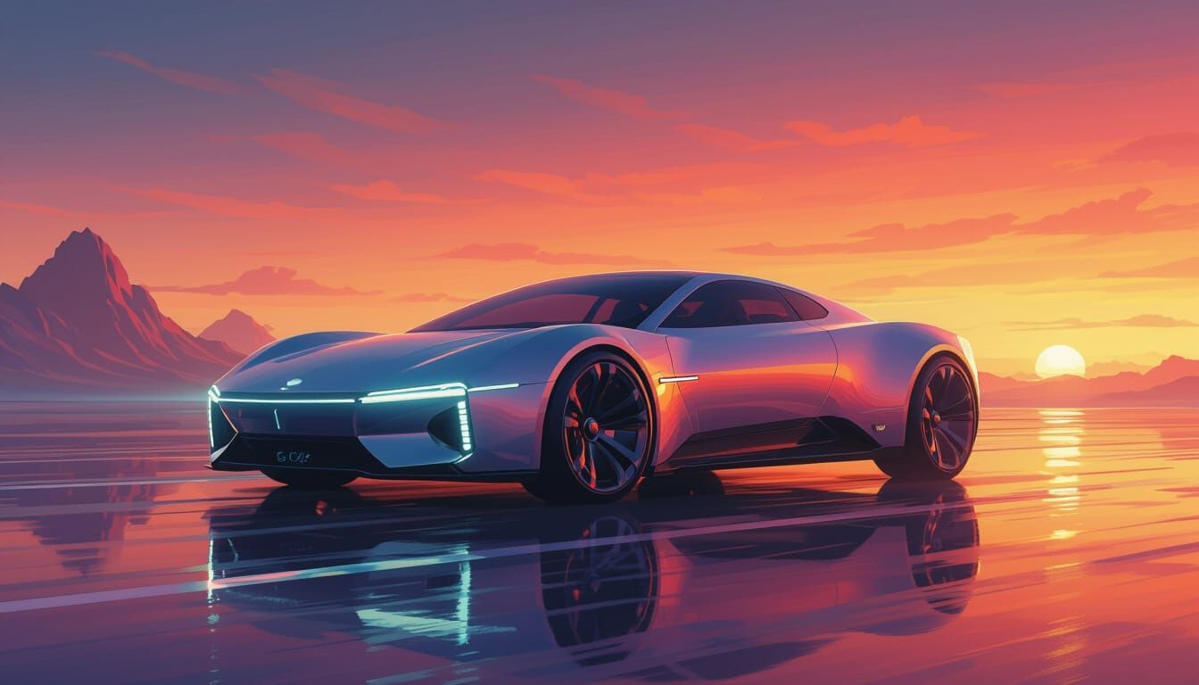 Vibrant Airbrushed Artwork in a Futuristic Style