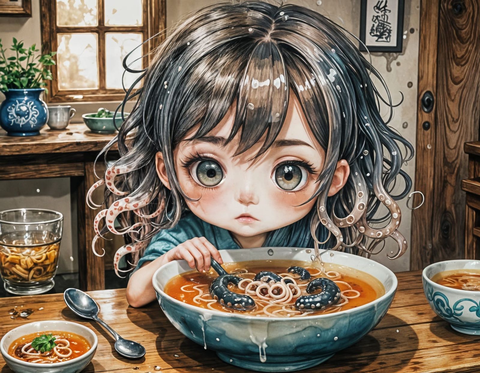 I’ve eaten so much squid soup that I’m starting to look like...