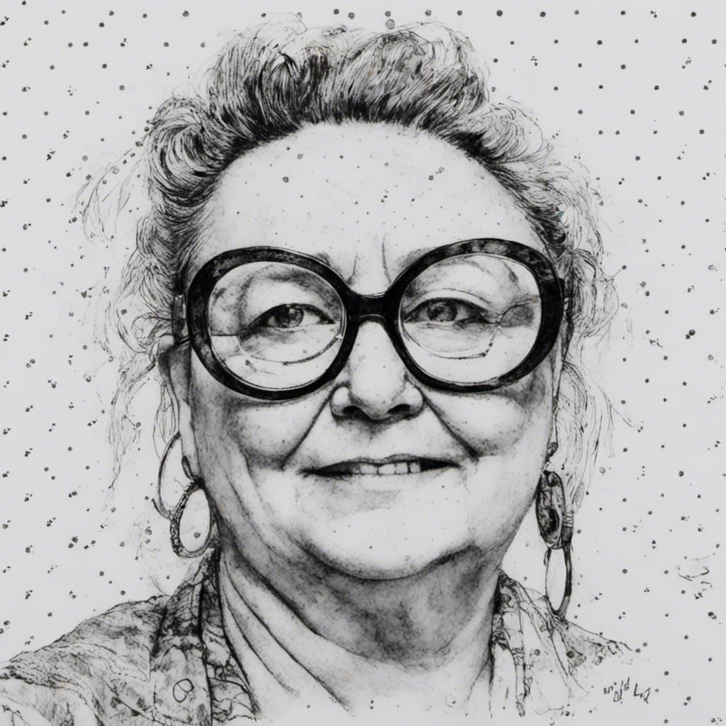 Monochrome One-Line Portrait in Courtroom Sketch Style