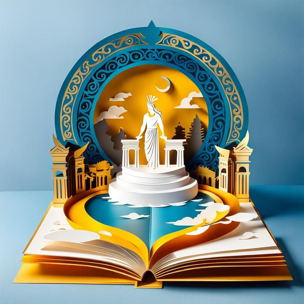Colorful Pop-Up Book of Greek Gods