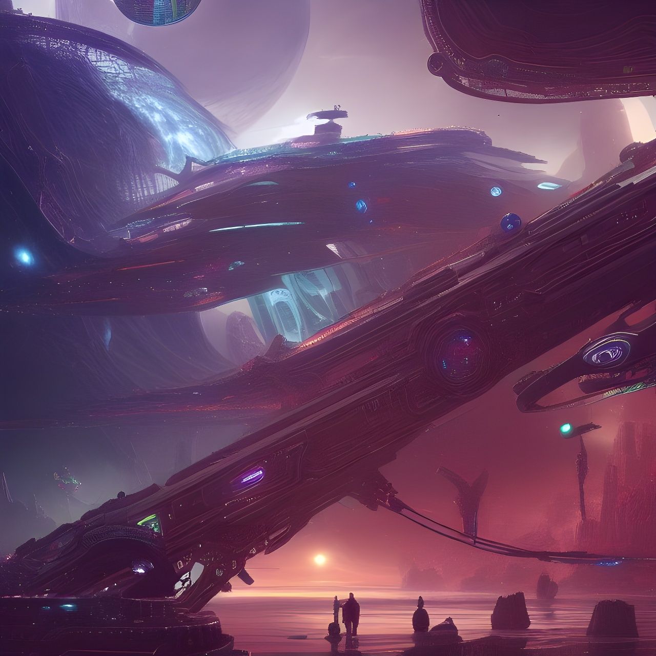 Futuristic AI Space Station in Digital Sci-Fi Style