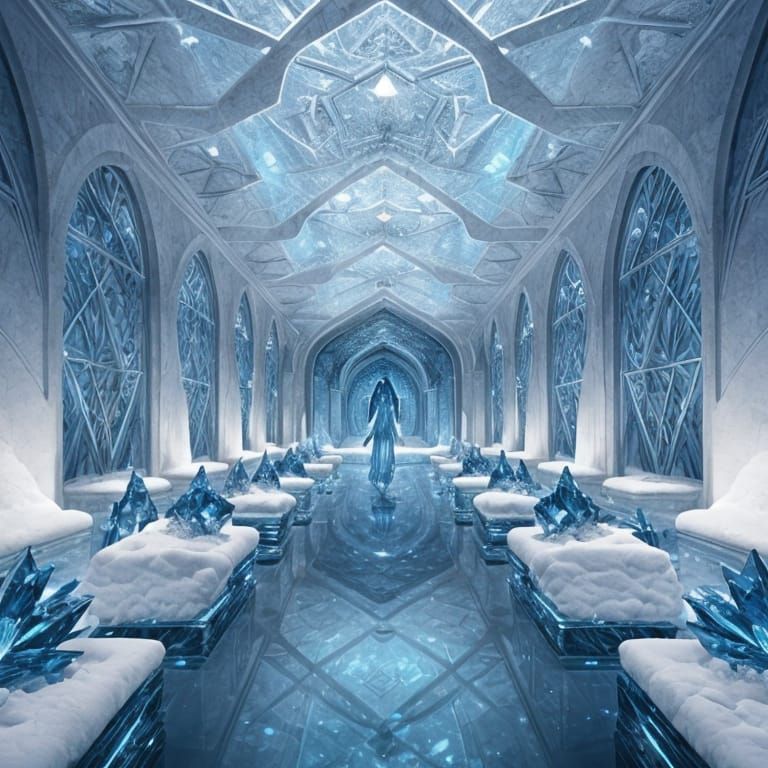 Frozen Crystal Sirens in a Snowy Tunnel