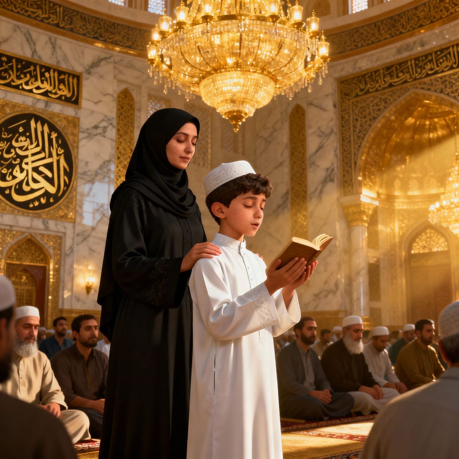Boy Recites Islamic Ghazal in Grand Mosque