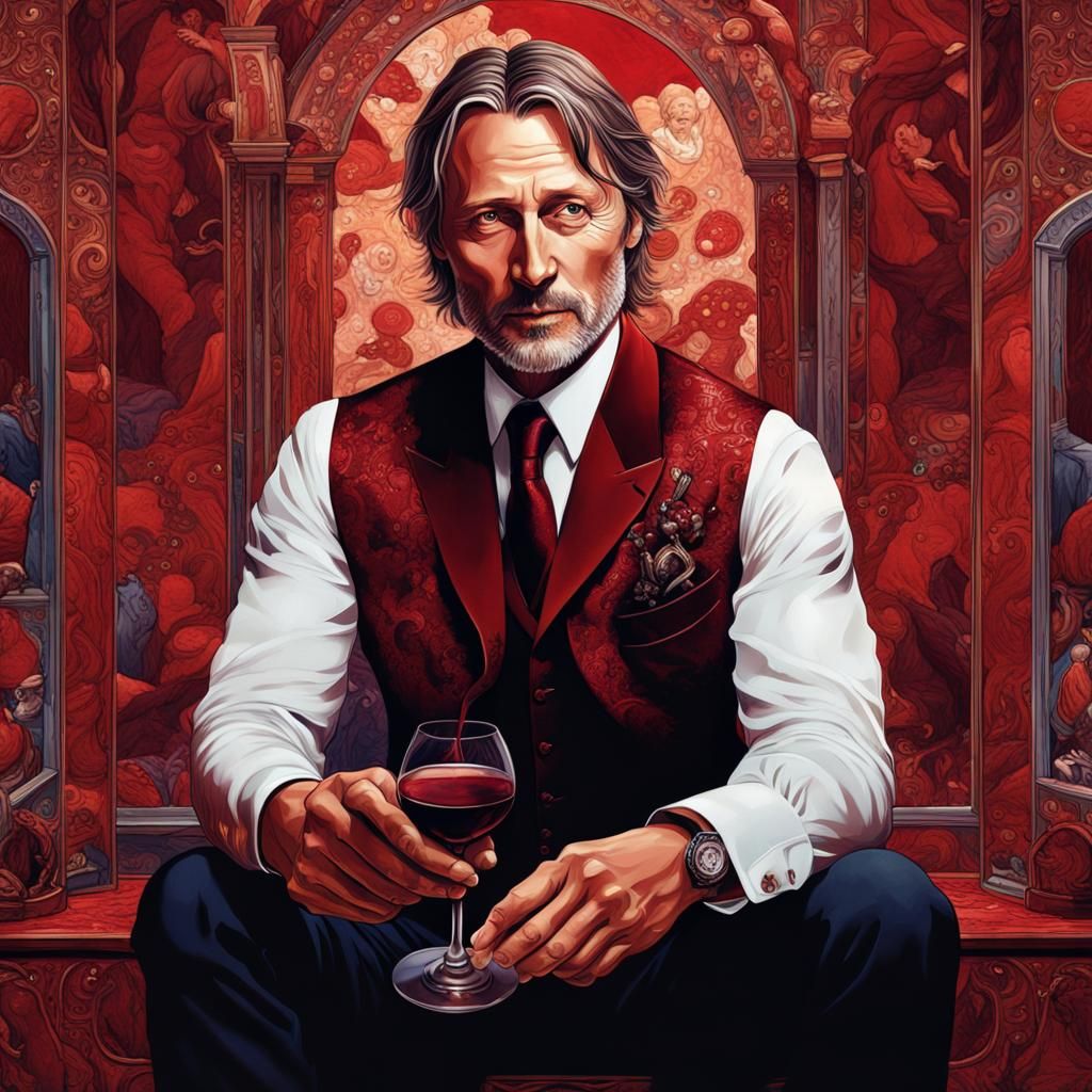 Hannibal Lecter enjoying his evening