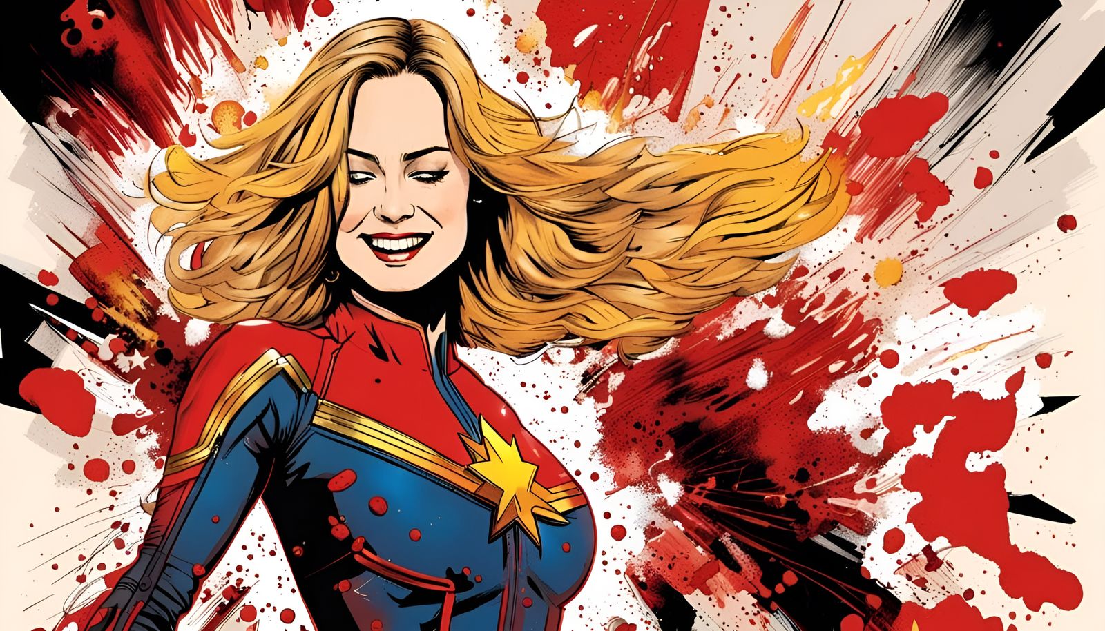 Gorgeous actress Brie Larson as Captain Marvel