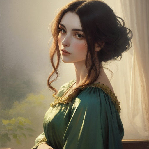 Ethereal Woman in Whimsical Oil Painting