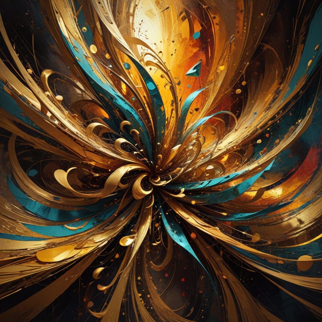 Abstract Aniconic Art with Expressionist Brushstrokes