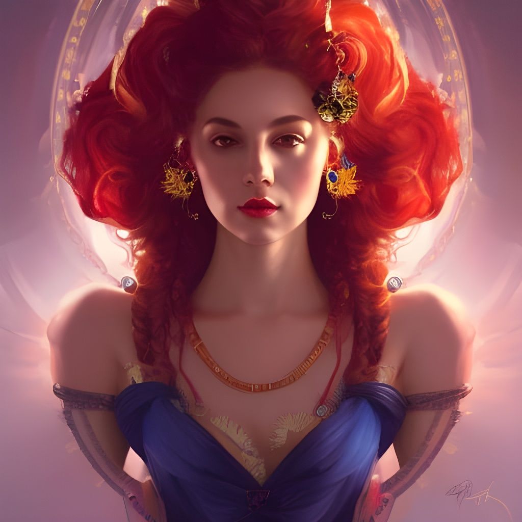 Queen of Hearts Portrait in Hyperdetailed Style