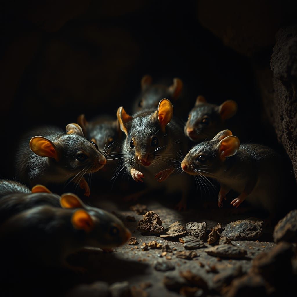 Mice in Baroque Hyperrealistic Chaos