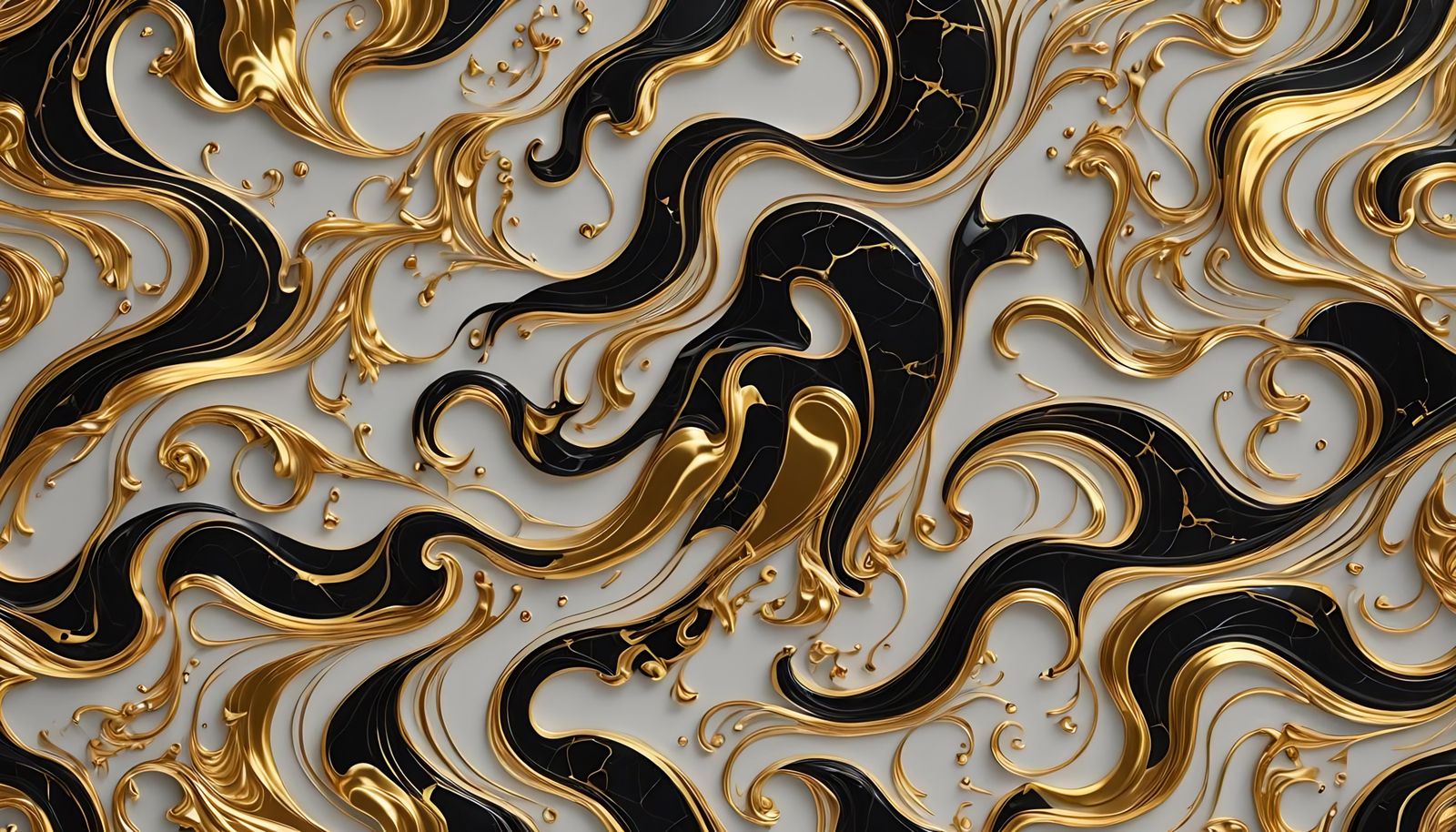 Elegant Black and Gold Marble Swirl Background