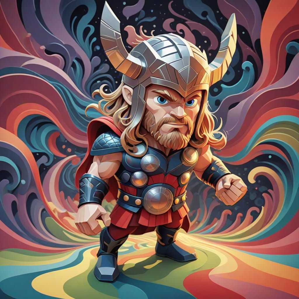 Thor in Abstract Vector Fractal Style