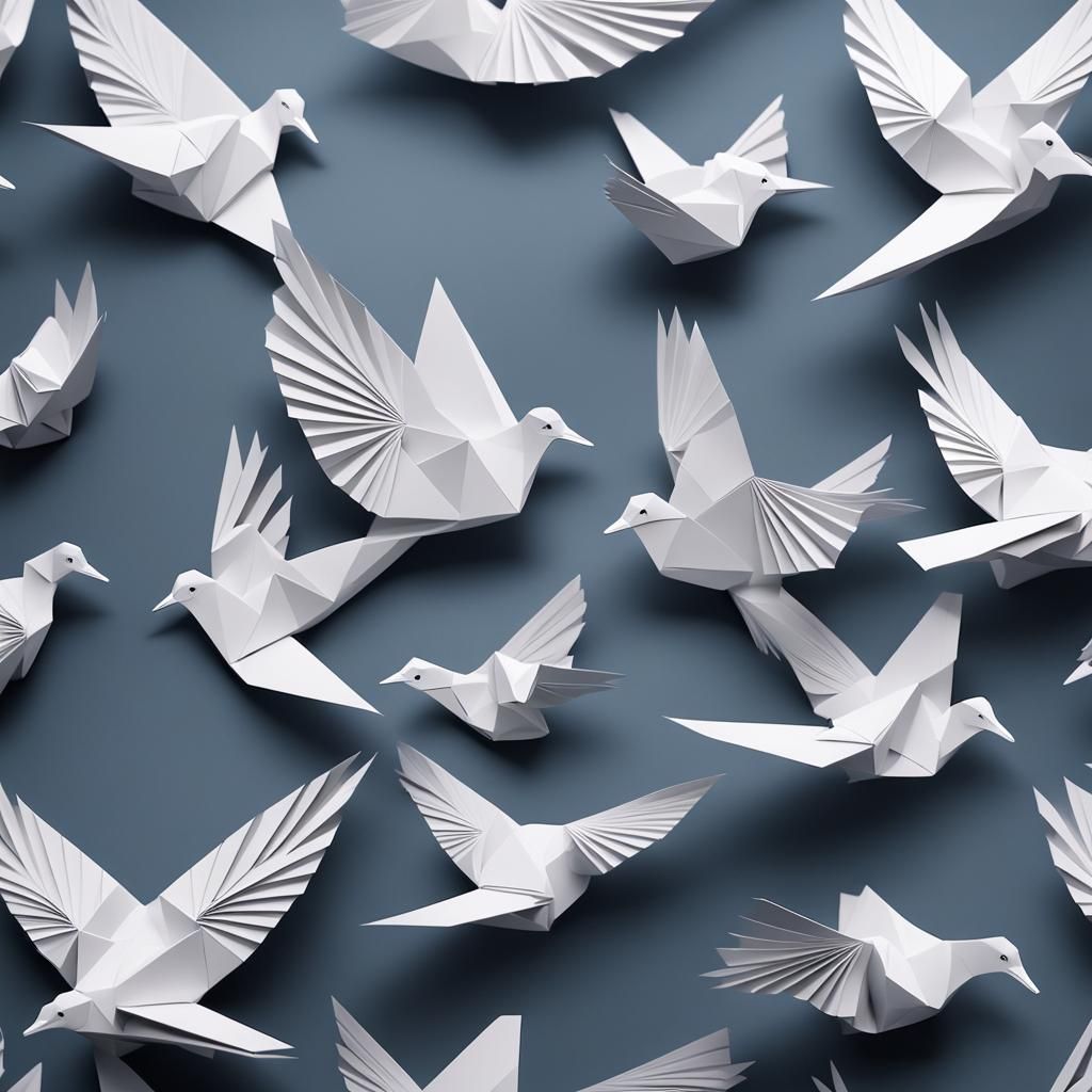 Intricate Origami Dove Papercraft in 8K