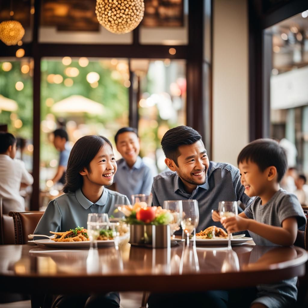 Family Meal in Upscale Restaurant: Professional Photography