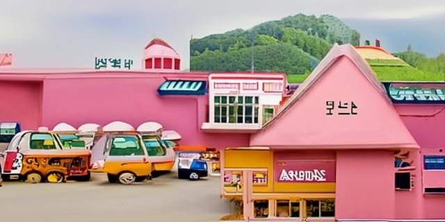 Korean Grocery Store in Wes Anderson Style