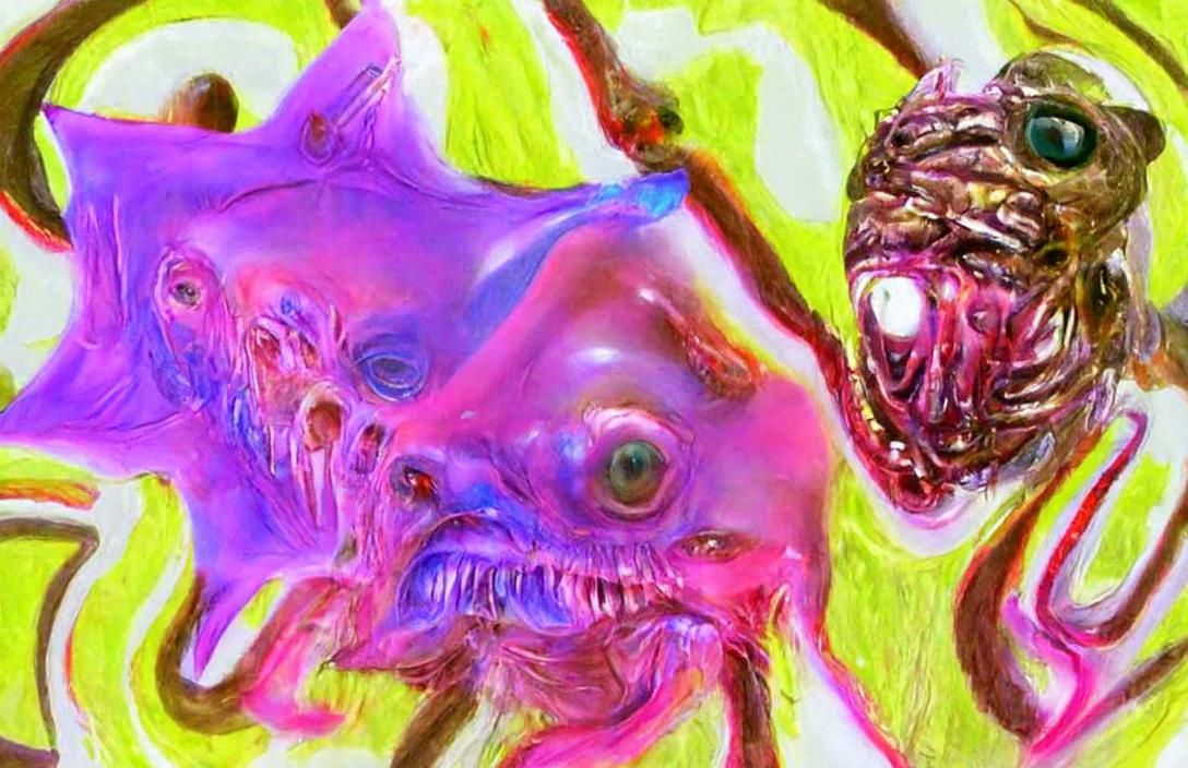 Horrific Mutant Creature in Cronenberg Style