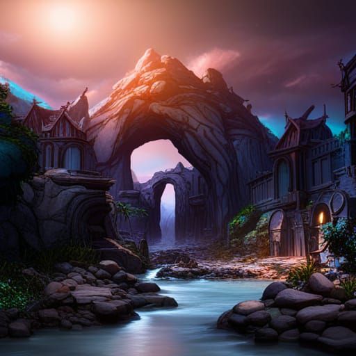 Fantastical Conscious Creator in Detailed Matte Painting