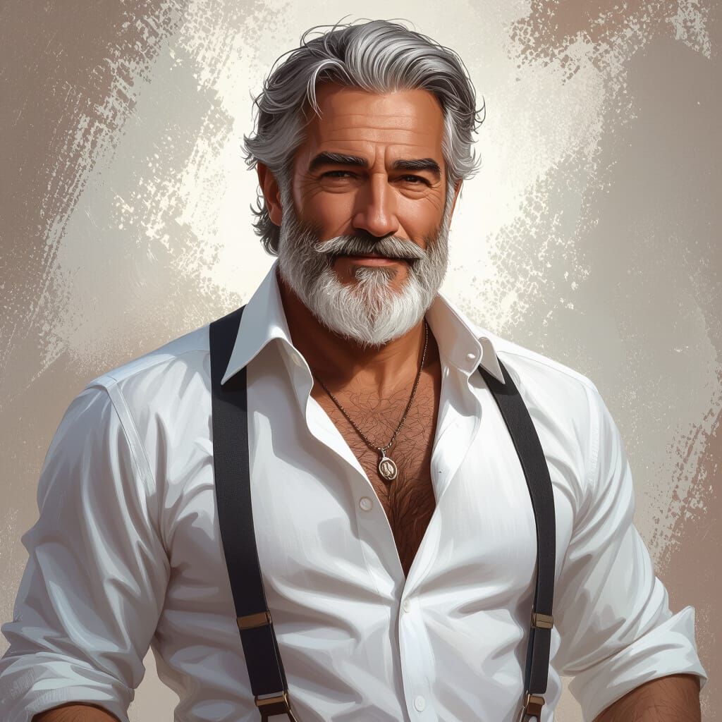 Distinguished Grandpa in Matte Painting Style