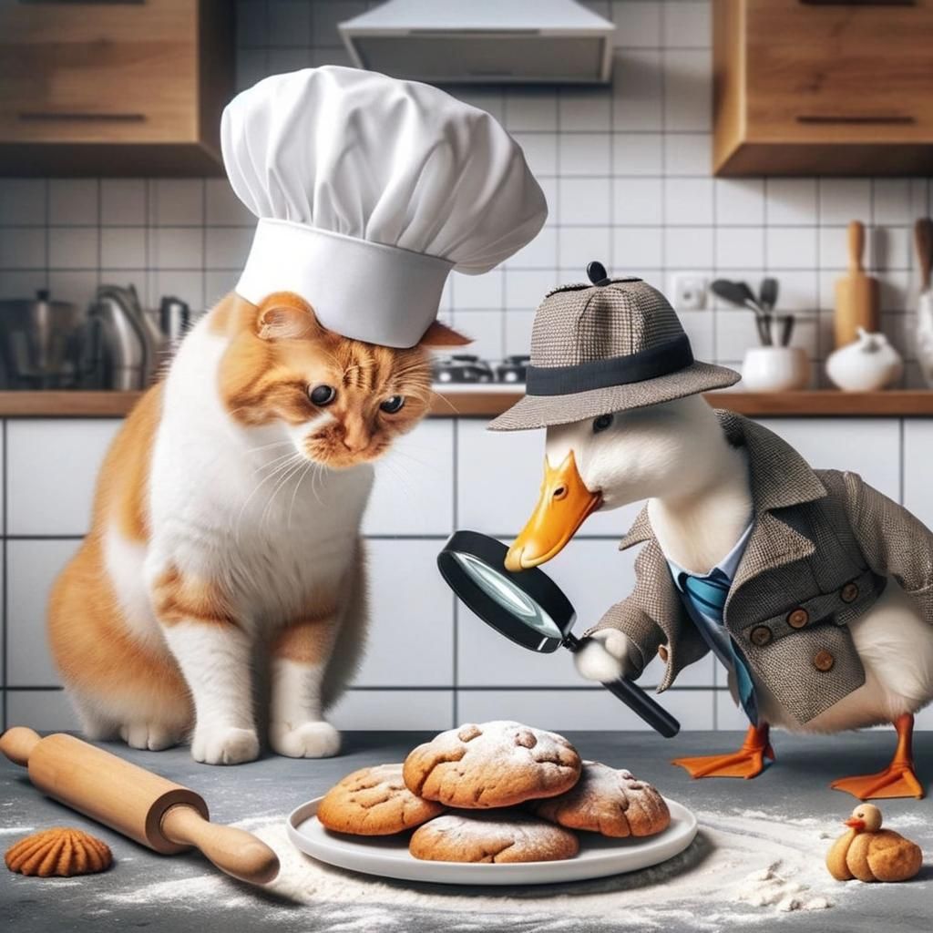 Tabby Chef and Detective Duck Cookie Caper