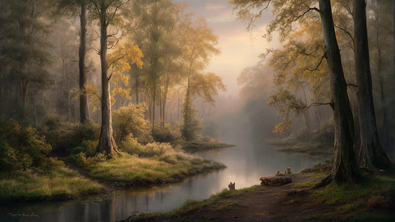 Ethereal Golden Hour Fantasy Scene