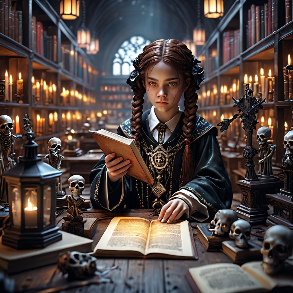Child necromancer's go back to school to learn how to summon the dead 16k resolution award winning photography trending ...