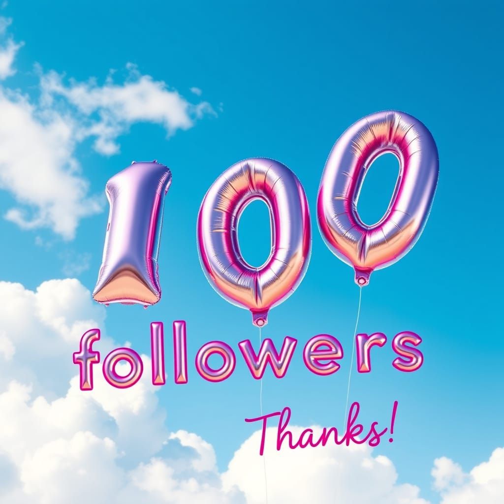 Celebratory Balloons in Pop Art Style for Followers