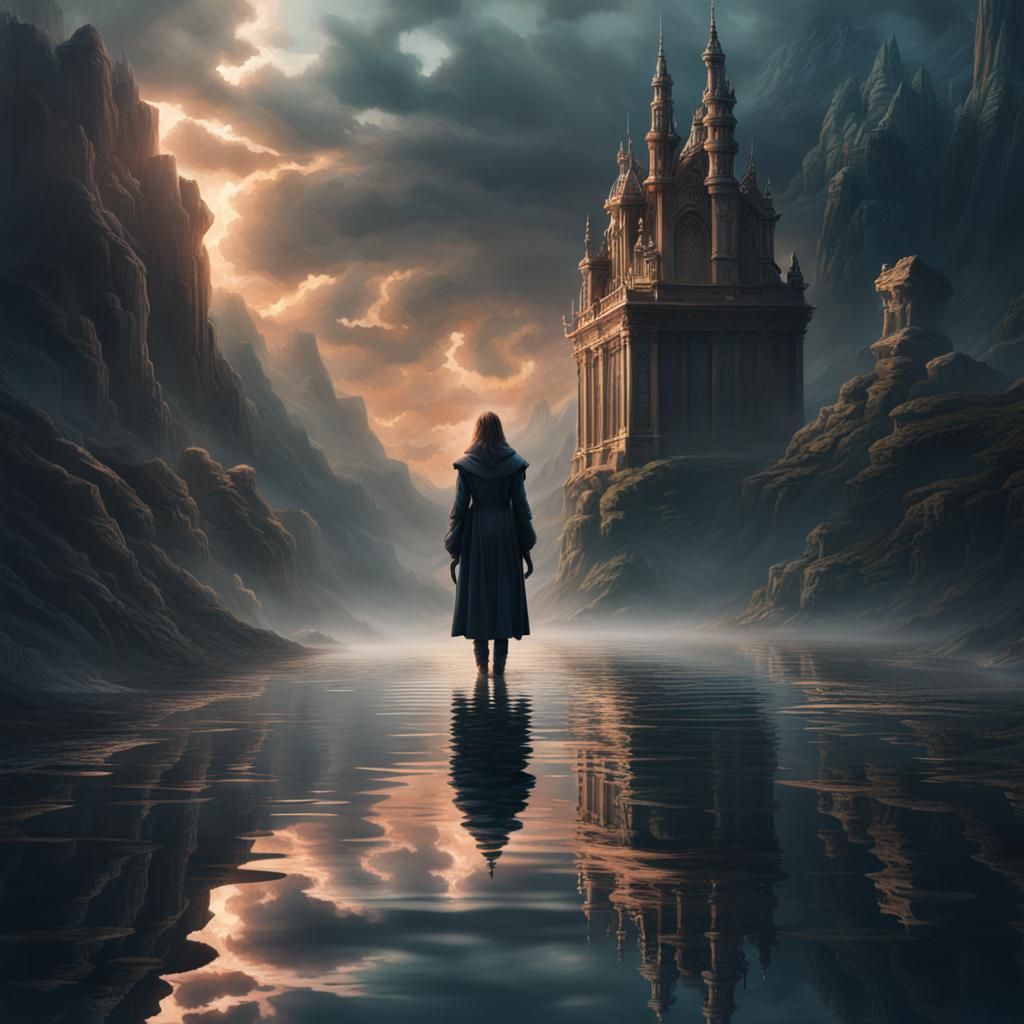 Demonic Reflection in Water: Digital Matte Painting