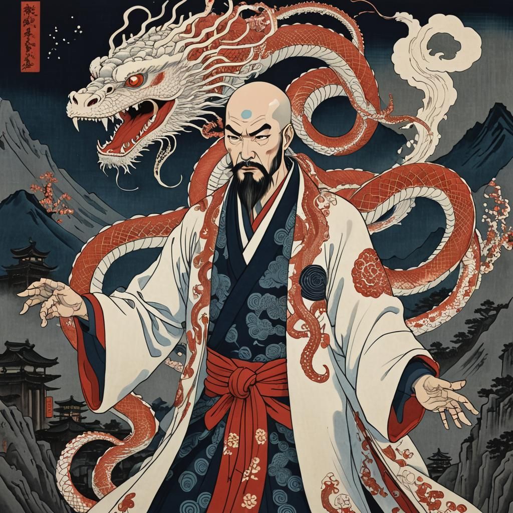 Ukiyo-e Changeling Cobra-Man Blood Magic Explosion