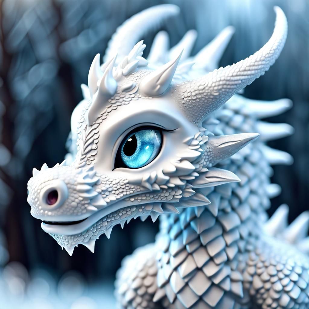 Chibi Frost Dragon Portrait in 3D