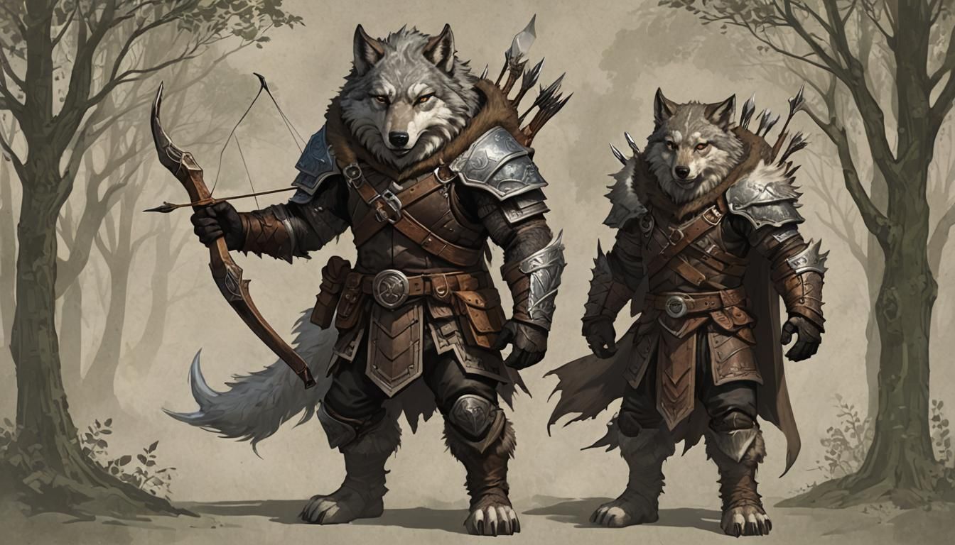 Faelan the Beastmaster Ranger and Direwolf