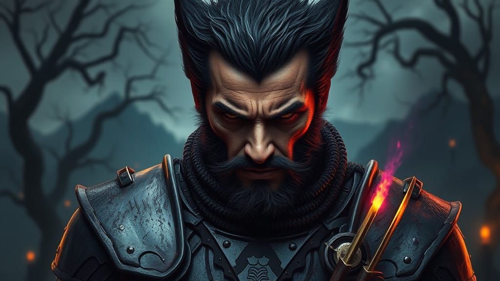 Wolverine in Dark Fantasy Armor, Medieval Setting