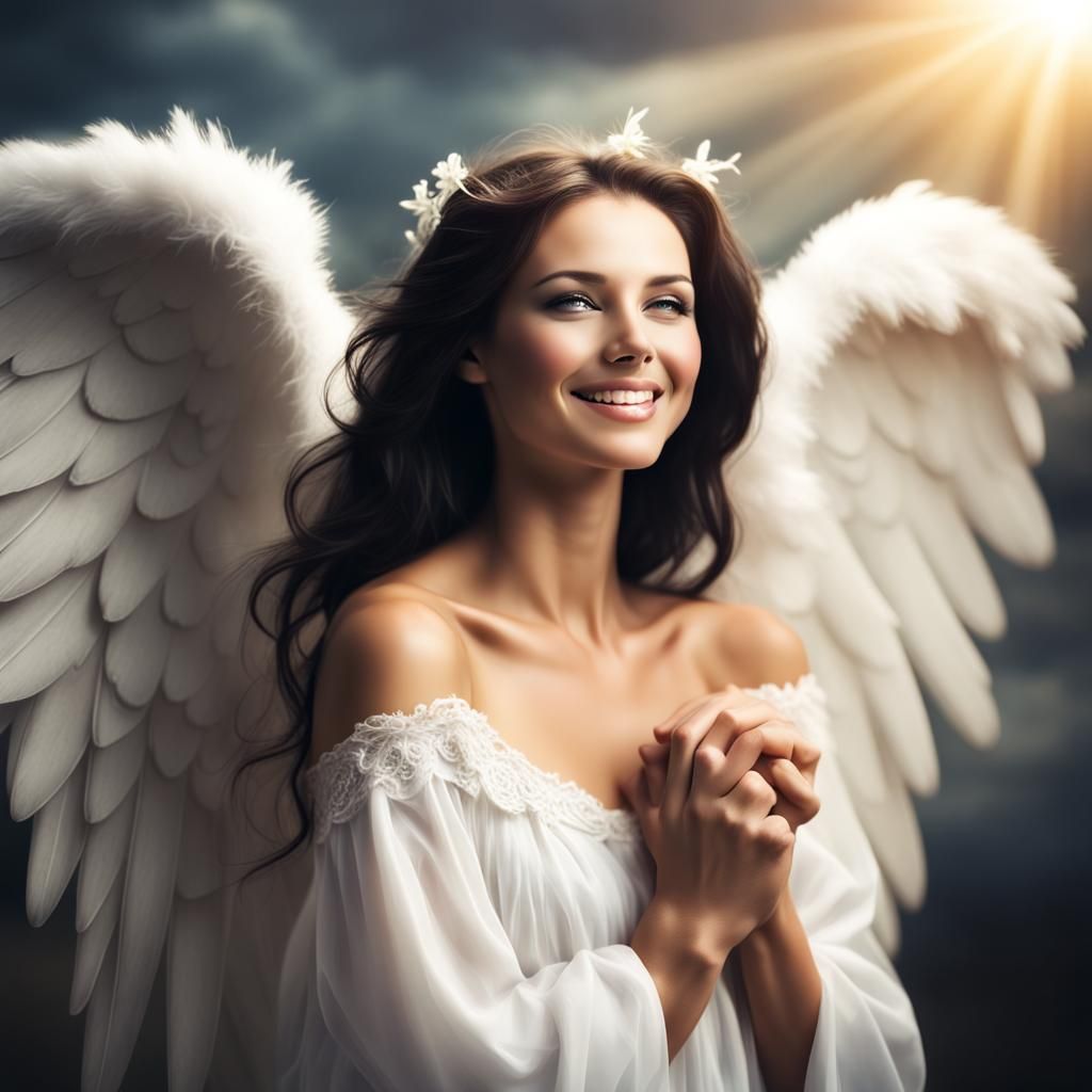 Angel with Comforting Smile in Divine Light