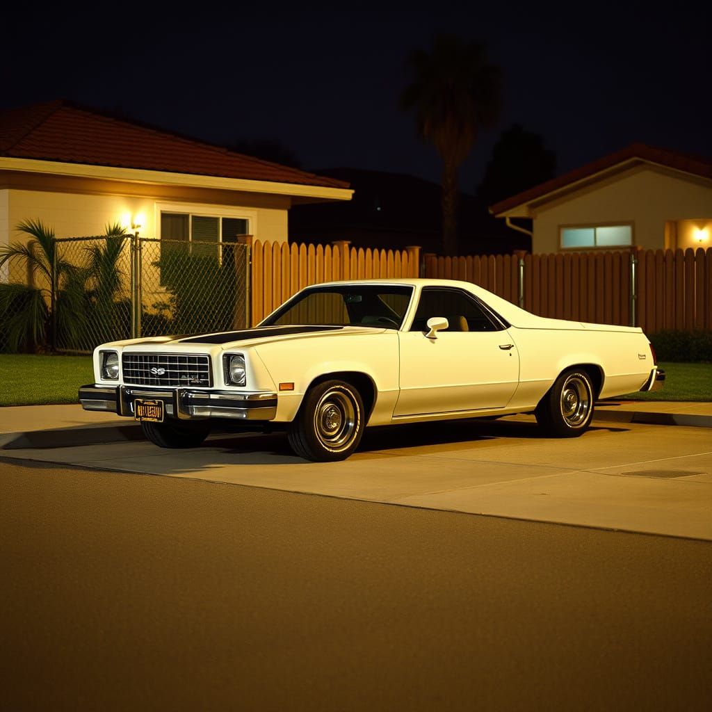 1976 Chevy El Camino in Los Angeles: Realistic Film Still
