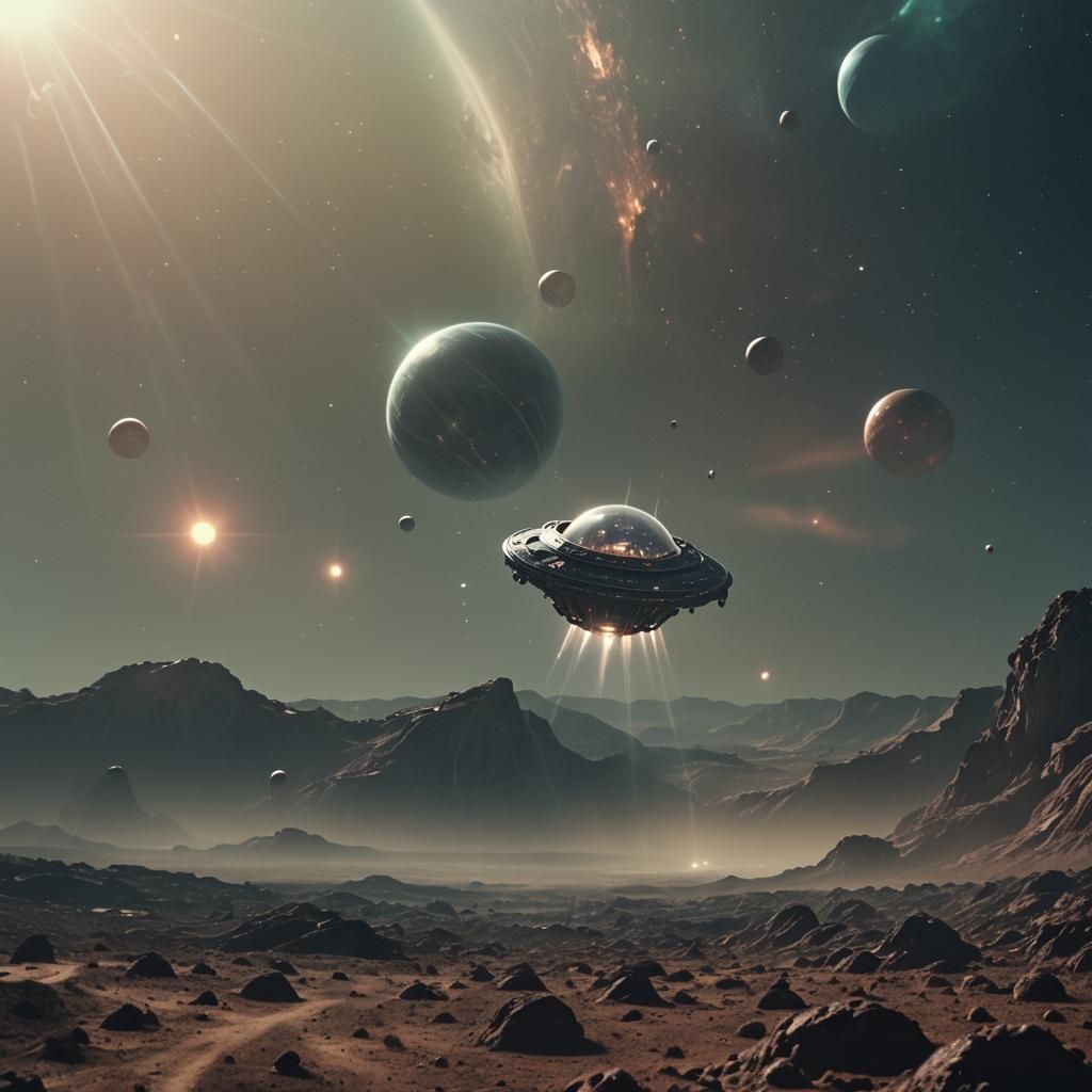 Alien Orb Spaceship Invasion: Cinematic Film Still