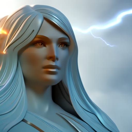 Goddess Above Phoenix in Spectral Radiance