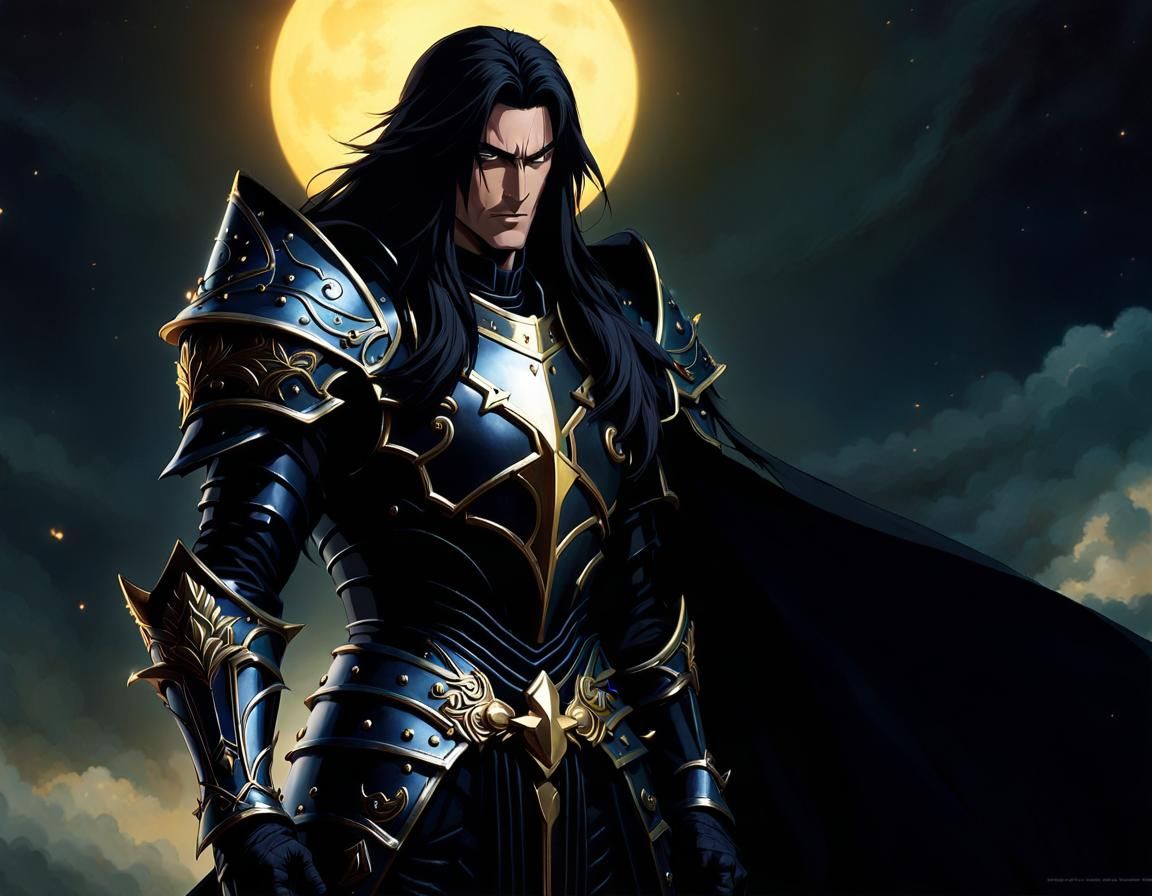 Ashram the Black Knight: Anime-Inspired Dark Armor