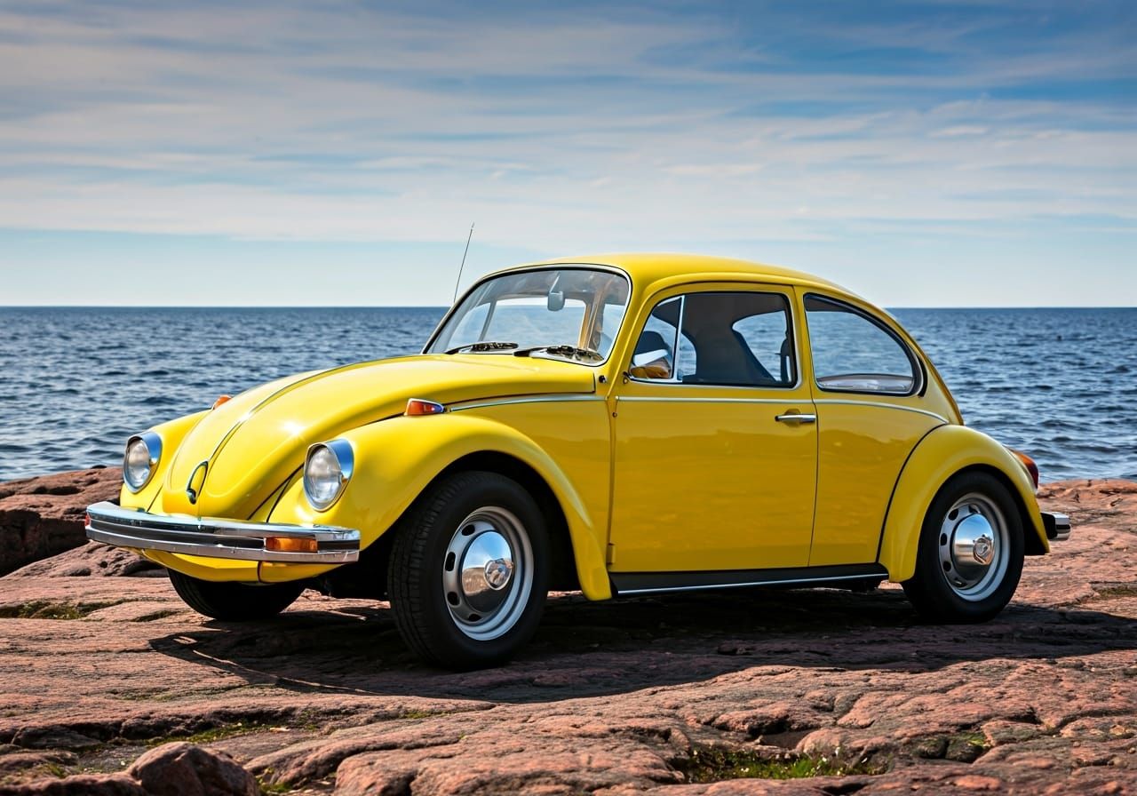 1974 VW Beetle by Lake Superior
