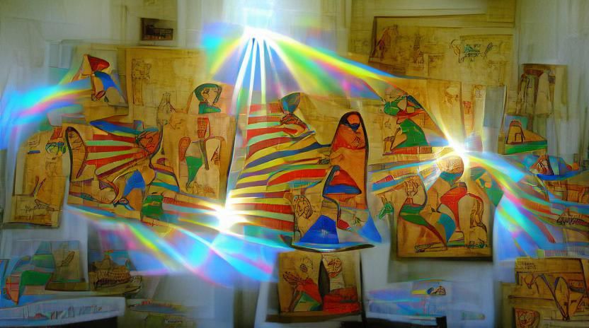 Dimensional Egyptian Art in Renaissance Style