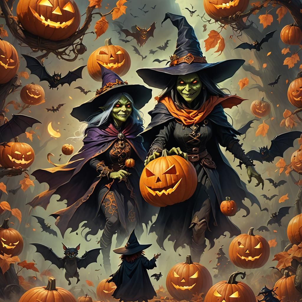 Halloween Supernatural Creatures in Hyperrealistic Concept A...