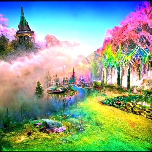Psychedelic Landscape in Ethereal Fantasy Style