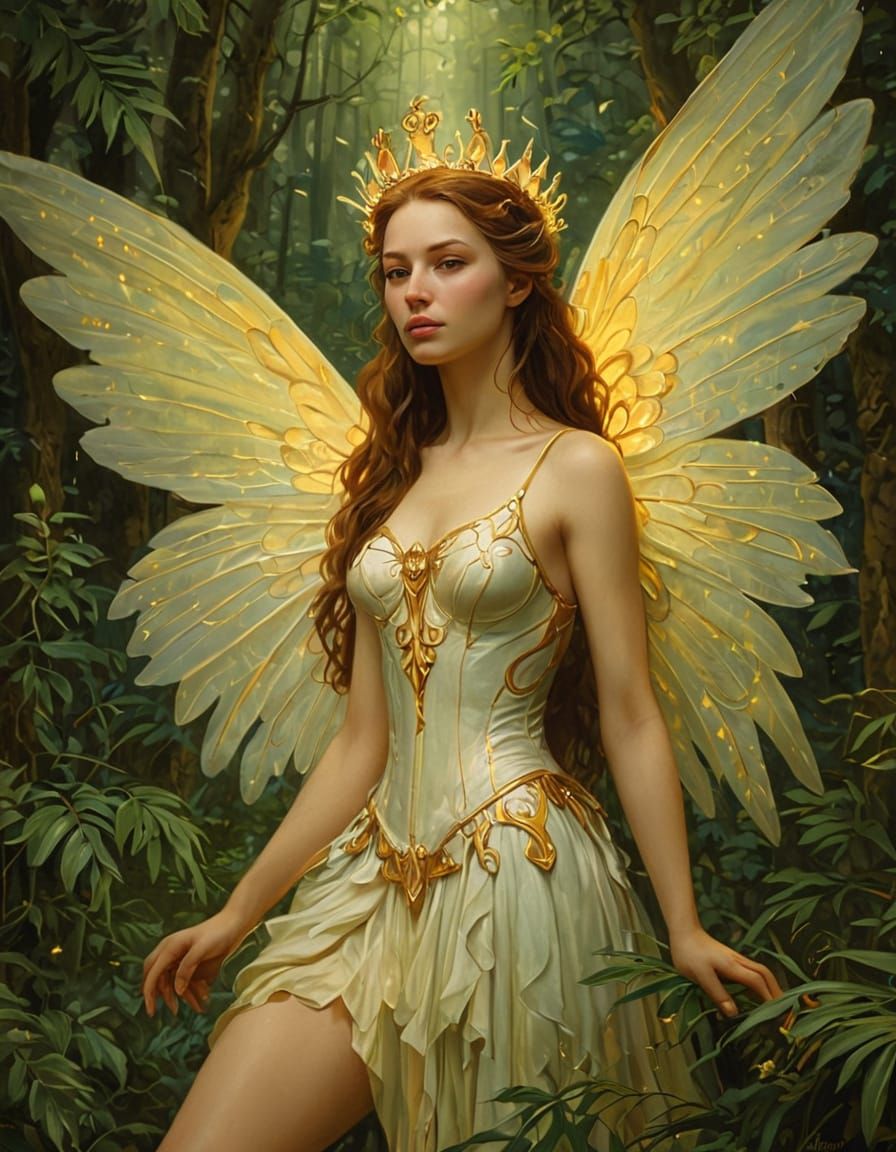 Ethereal Fairy Princess in a Lush Forest