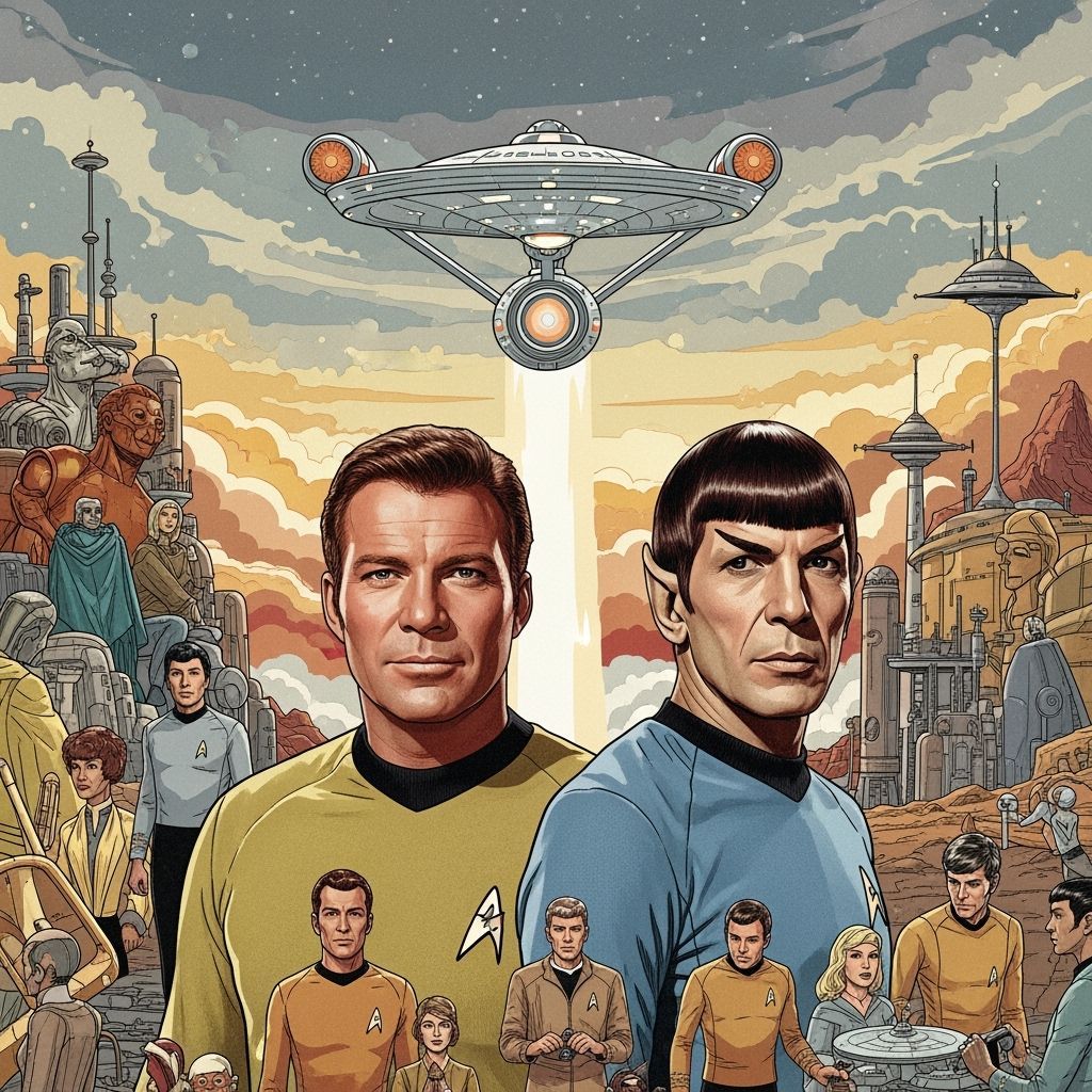 Kirk and Spock Portrait Collage in Starfleet Uniforms