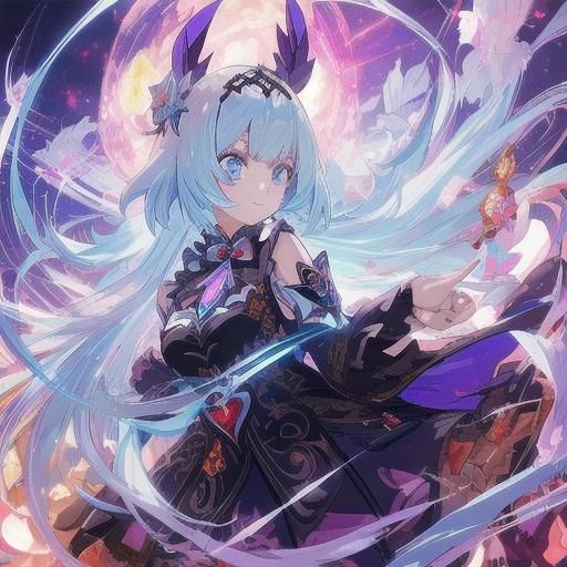 Beautiful Anime Girl in Kawaii Cel-Shaded Style