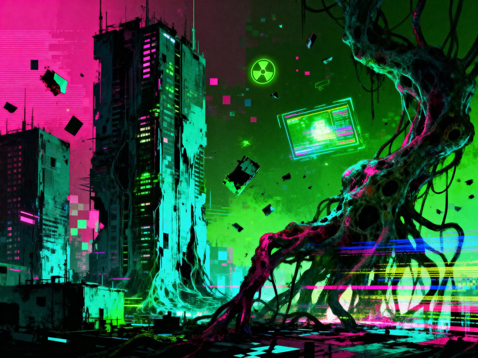 Toxic Surreal Glitch Art Digital Painting