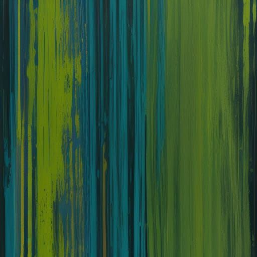 Abstract Expressionism Green and Blue Stripes