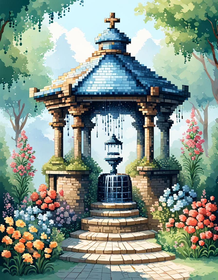Wishing well pixel art
