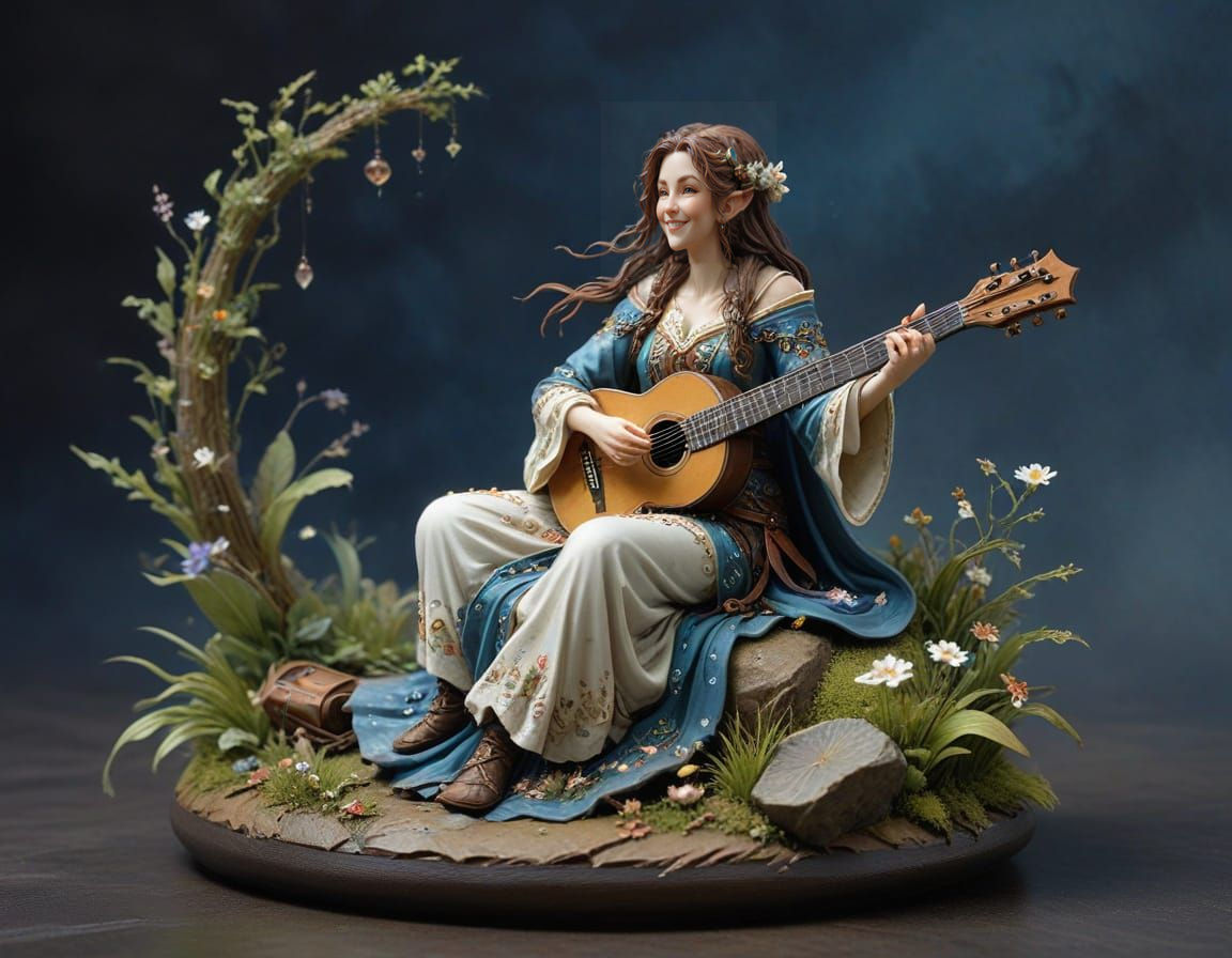 A Female Bard Laughs with Her Wizard Companion